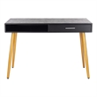 Safavieh Jorja 1 Drawer 1 Shelf Wood and Metal Desk in Black / Gold