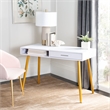 Safavieh Jorja 1 Drawer 1 Shelf Wood and Metal Desk in White / Gold