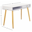 Safavieh Jorja 1 Drawer 1 Shelf Wood and Metal Desk in White / Gold