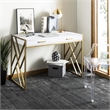 Safavieh Elaine 1 Drawer Wood Desk in White / Gold