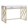 Safavieh Elaine 1 Drawer Wood Desk in White / Gold