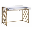 Safavieh Elaine 1 Drawer Wood Desk in White / Gold