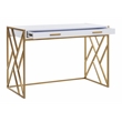 Safavieh Elaine 1 Drawer Wood Desk in White / Gold