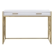Safavieh Elaine 1 Drawer Wood Desk in White / Gold