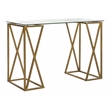 Safavieh Theresa Glass Top and Iron Desk in Clear / Gold