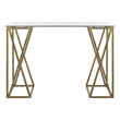 Safavieh Theresa Glass Top and Iron Desk in Clear / Gold