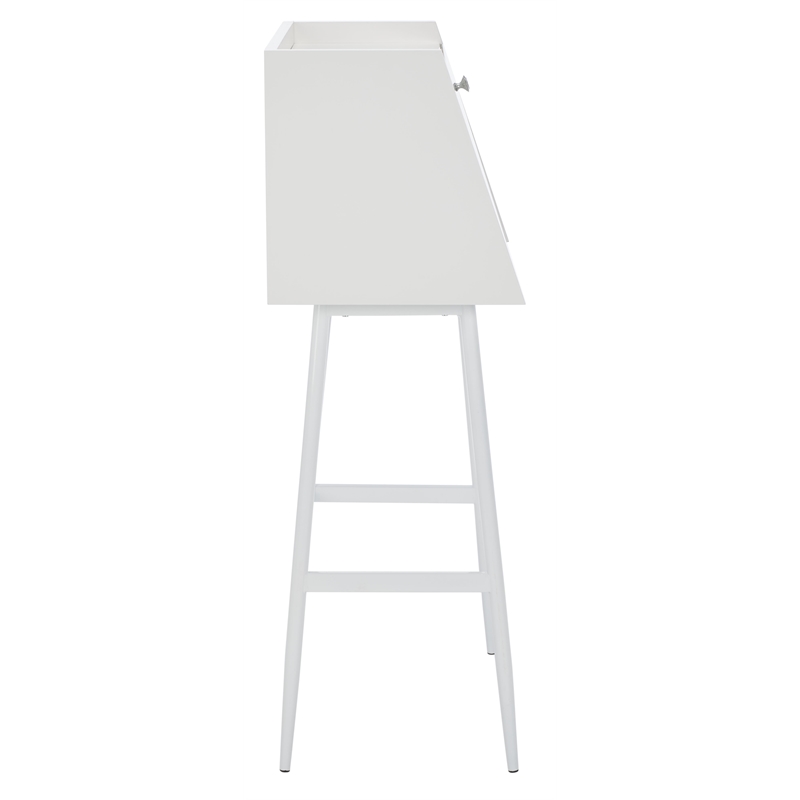Safavieh Xander Modern Wood and Metal Secretary Desk in White / White