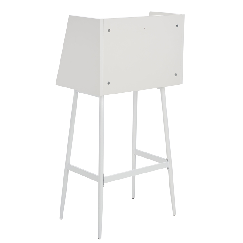 Safavieh Xander Modern Wood and Metal Secretary Desk in White / White
