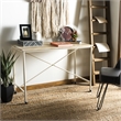 Safavieh Callie Rolling Wood and Metal Desk in Brown / Cream