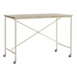 Safavieh Callie Rolling Wood and Metal Desk in Brown / Cream