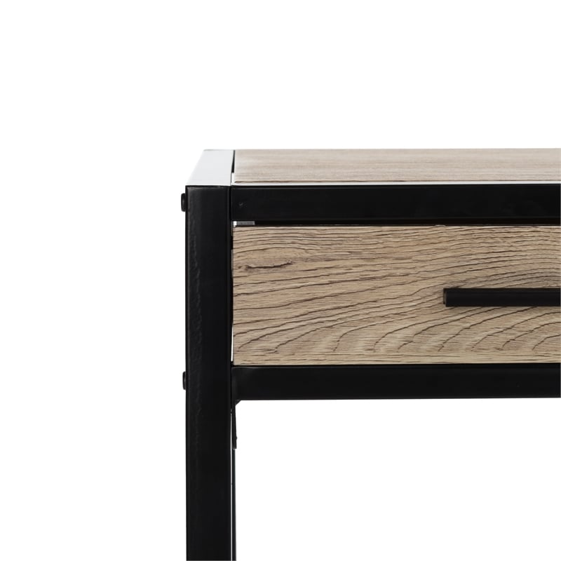 Safavieh Alan 1 Drawer 1 Shelf Wood and Metal Desk  in Brown / Black
