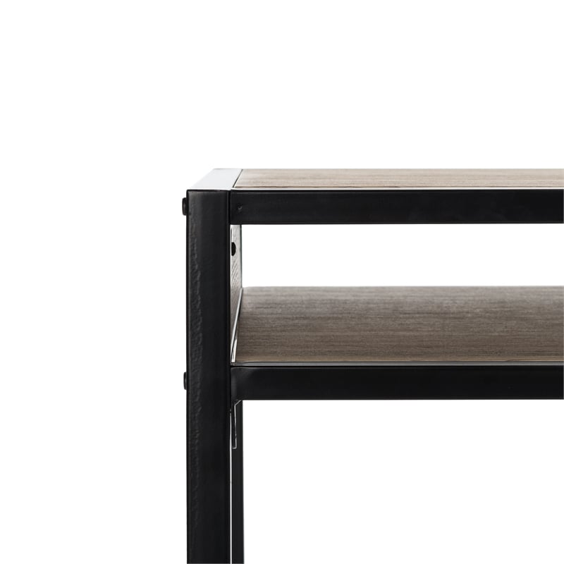 Safavieh Alan 1 Drawer 1 Shelf Wood and Metal Desk  in Brown / Black