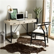 Safavieh Hilton 3 Drawer Wood and Metal Desk in Brown / Black