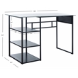 Safavieh Xyla 3 Shelf Glass Top and Metal Desk in White / Black