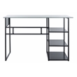 Safavieh Xyla 3 Shelf Glass Top and Metal Desk in White / Black