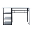 Safavieh Xyla 3 Shelf Glass Top and Metal Desk in White / Black