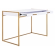 Safavieh Elodie 1 Drawer Wood and Metal Desk in White / Gold