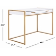Safavieh Elodie 1 Drawer Wood and Metal Desk in White / Gold