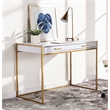 Safavieh Elodie 1 Drawer Wood and Metal Desk in White / Gold