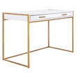 Safavieh Elodie 1 Drawer Wood and Metal Desk in White / Gold