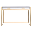 Safavieh Elodie 1 Drawer Wood and Metal Desk in White / Gold