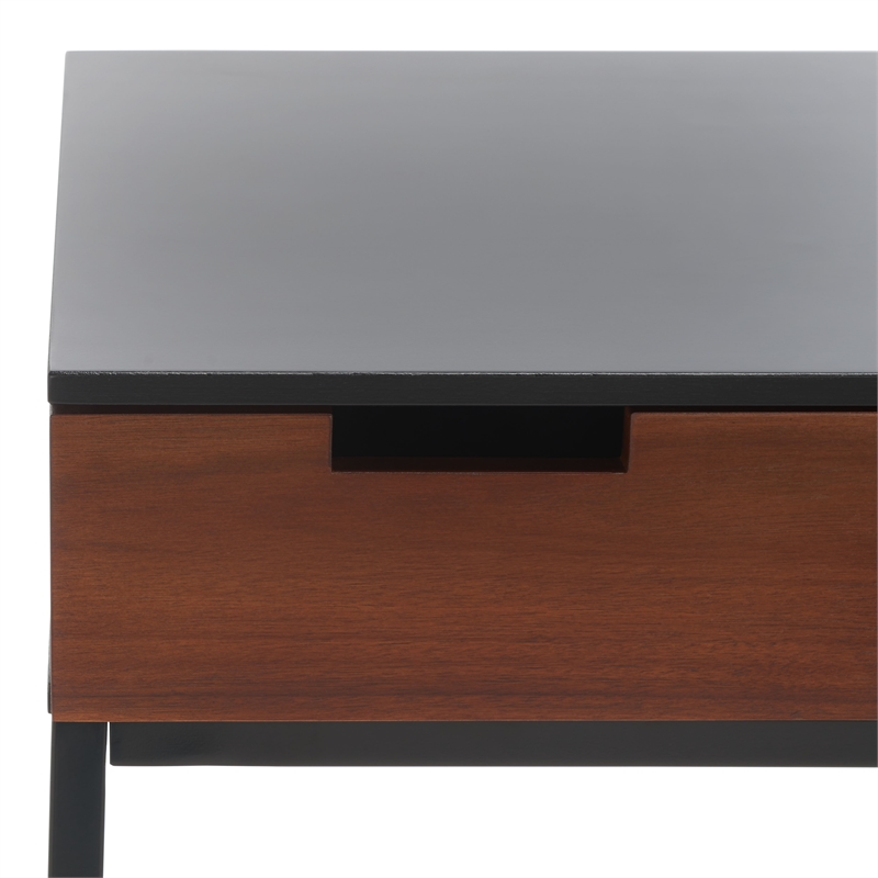 Safavieh Vance 2 Drawer 1 Shelf Wood Desk in Black / Brown