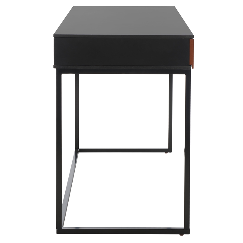 Safavieh Vance 2 Drawer 1 Shelf Wood Desk in Black / Brown