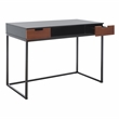 Safavieh Vance 2 Drawer 1 Shelf Wood Desk in Black / Brown