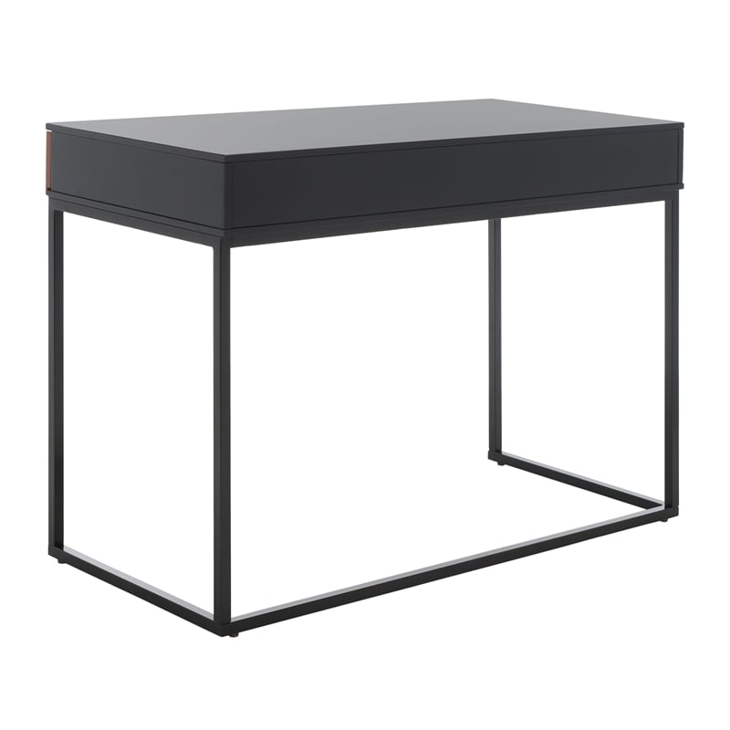 Safavieh Vance 2 Drawer 1 Shelf Wood Desk in Black / Brown