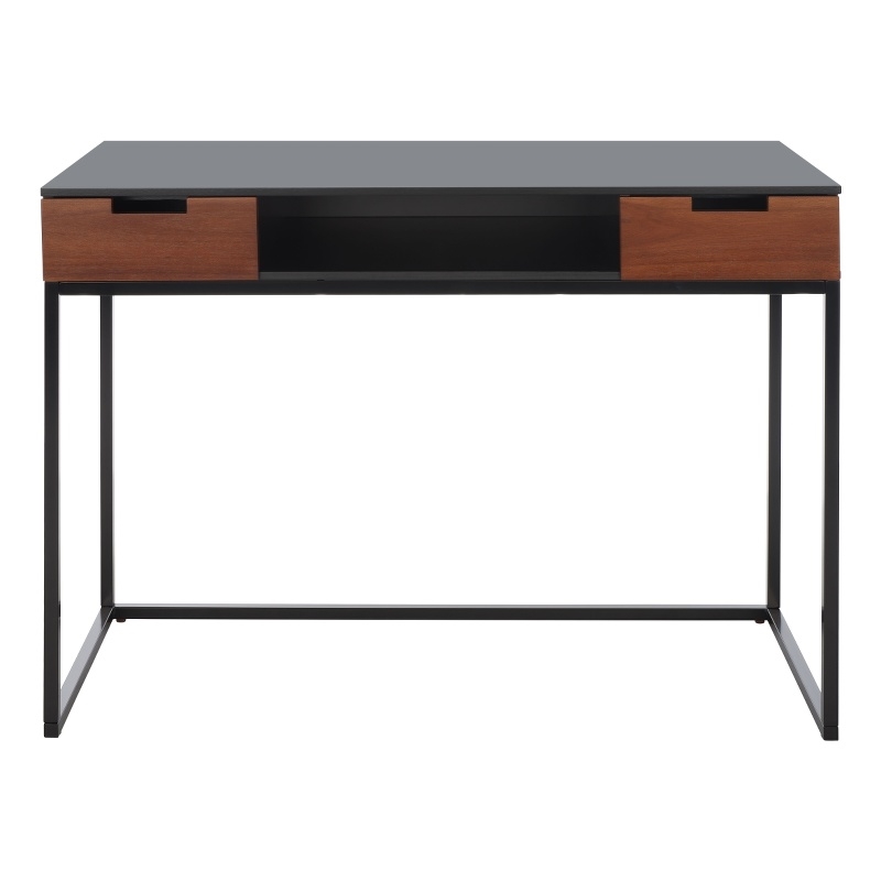 Safavieh Vance 2 Drawer 1 Shelf Wood Desk in Black / Brown