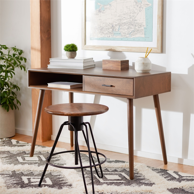 Safavieh Remy 1 Drawer  Wood Writing Desk in Brown