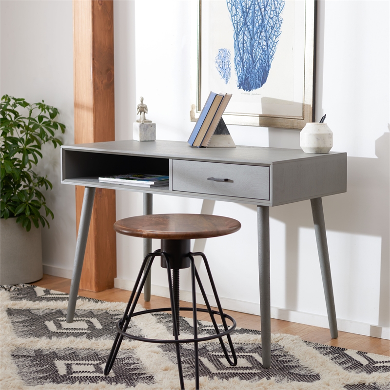 Safavieh Remy 1 Drawer Wood Writing  Desk in Gray