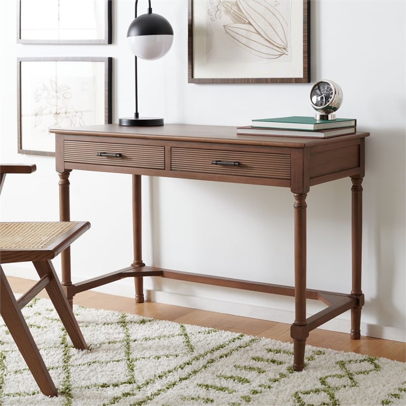 Safavieh Layce 2 Drawer Wood Desk  in Brown