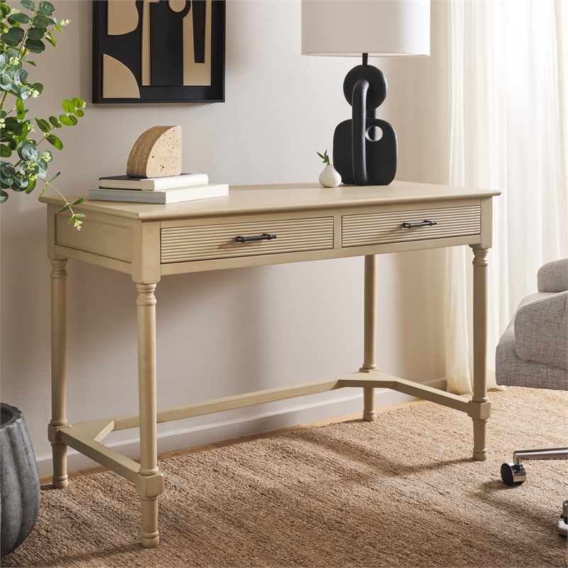 Safavieh Layce 2 Drawer Wood Desk in Natural
