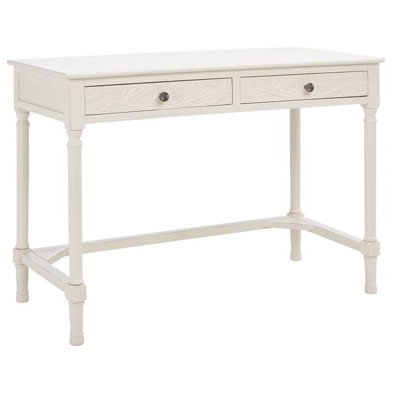 Safavieh Ryleigh 2 Drawer Wood Desk in White