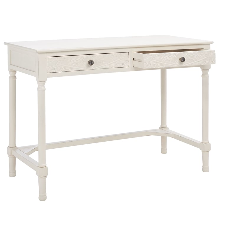 Safavieh Ryleigh 2 Drawer Wood Desk in White
