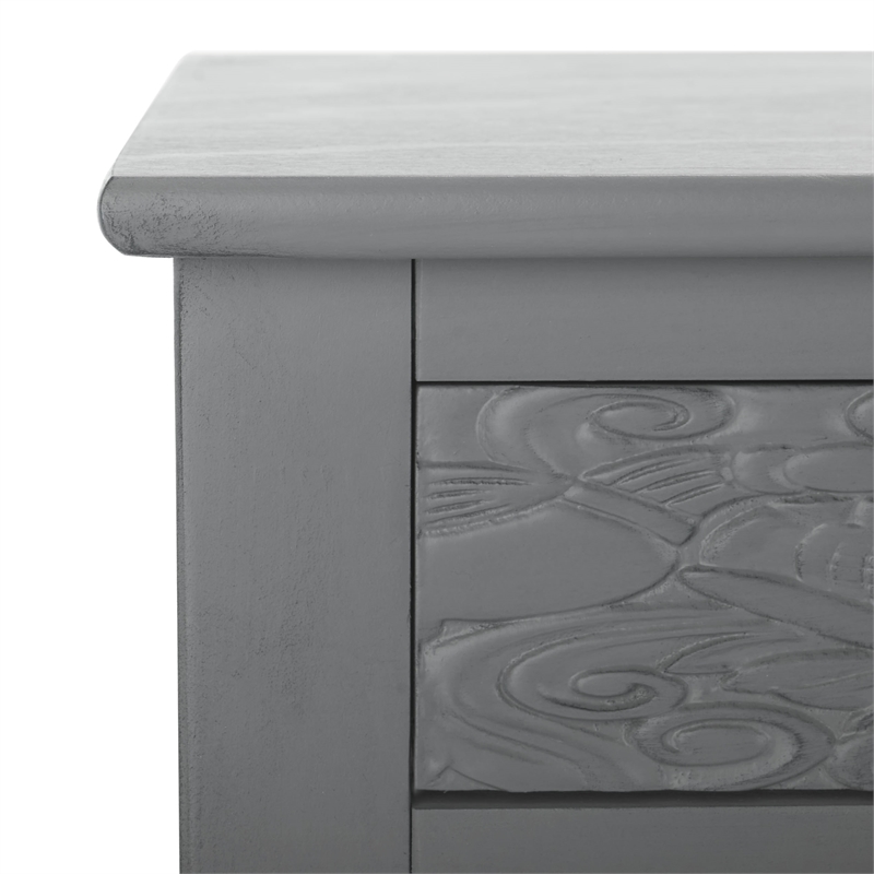 Safavieh Ryleigh 2 Drawer Wood Desk in Gray