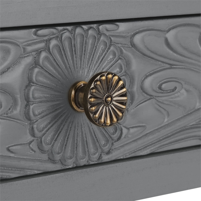 Safavieh Ryleigh 2 Drawer Wood Desk in Gray