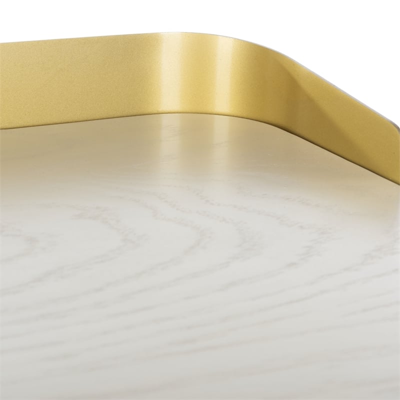 Safavieh Parker Wood 1 Drawer Desk in White / Gold