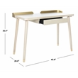 Safavieh Parker Wood 1 Drawer Desk in White / Gold