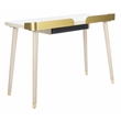 Safavieh Parker Wood 1 Drawer Desk in White / Gold