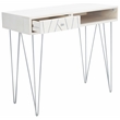 Safavieh Marigold Wood Desk  in White / Silver