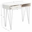 Safavieh Marigold Wood Desk  in White / Silver