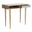 Safavieh Leni Wood Desk in Natural / Brass