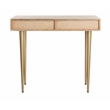 Safavieh Leni Wood Desk in Natural / Brass