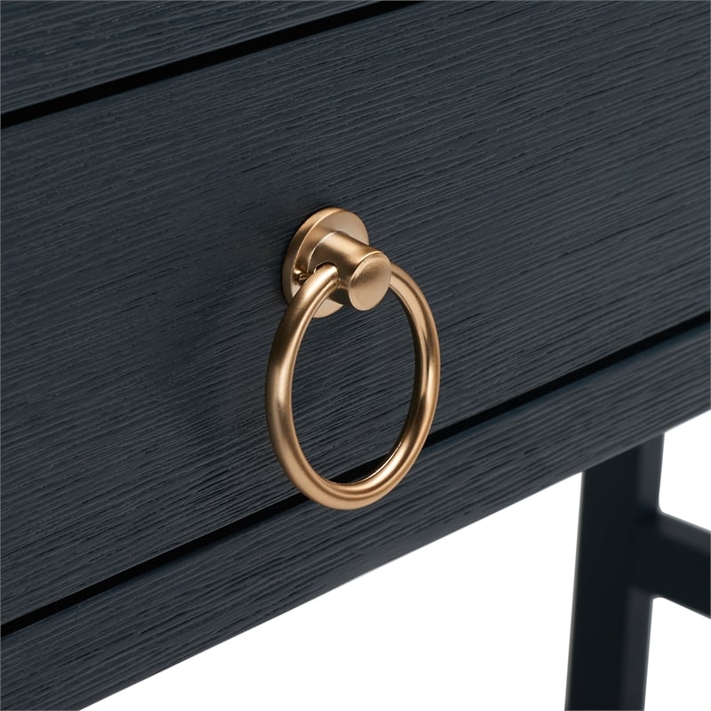 Safavieh Esther 2 Drawer Iron and Wood Desk in Navy