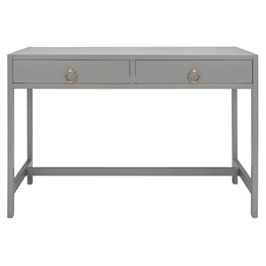 Safavieh Esther 2 Drawer Iron and Wood Desk in Gray