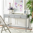 Safavieh Esther 2 Drawer Iron and Wood Desk in Gray