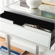 Safavieh Enzo 2 Drawer Wood Mirrored Desk in Silver / Mirror