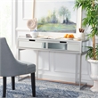 Safavieh Enzo 2 Drawer Wood Mirrored Desk in Silver / Mirror